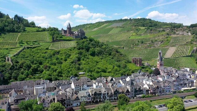 Bacharach panoramic view. Bacharach is a small town in Rhine valley in Rhineland-Palatinate, Germany. Bacharach is a small town in Rhine valley in Rhineland-Palatinate, Germany