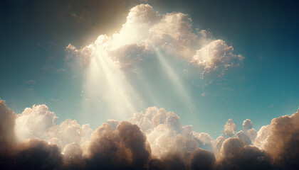 God ray and clouds
