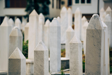 Funeral stones at a Muslim cemetery