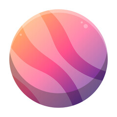 white wave round button
