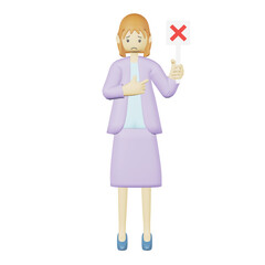 バツを持つ人　３D