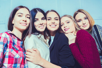 A portrait of happy beautiful girlfriends.