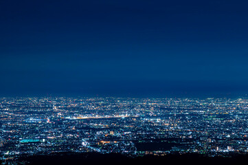 六甲山頂の星空と夜景