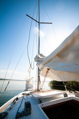 sailing boat details yacht on the sea 