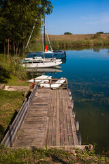 Yacht on the summer lake