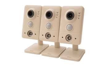 Security camera isolated on white with clipping path.