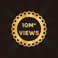 10 million views or 10m views celebration background design vector