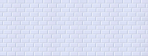 White ceramic tile wall background in panoramic view