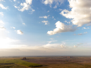 sunset over the field