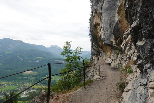 Ewige Wand hiking and mountain biking path, Bad Goisern, Austria
