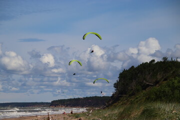 paragliding in the sky