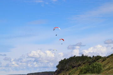 paragliding in the sky