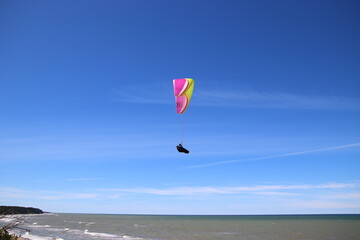 paragliding in the sky