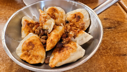 Pierogi, typical polish fried dumplings