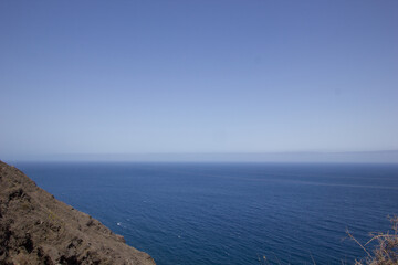 Stunning view to the sea in Gran Canaria, Spain on a sunny day