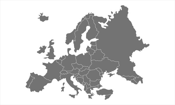 Grey europe map