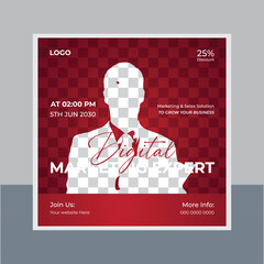 Social media marketing live posts and webinar  ad banner © CreativeTaslim