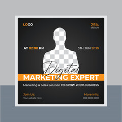 Social media marketing live posts and webinar  ad banner © CreativeTaslim