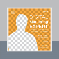 Social media marketing live posts and webinar  ad banner © CreativeTaslim