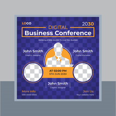 Social media marketing live posts and webinar  ad banner © CreativeTaslim