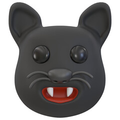 3d rendering halloween icon  - Black Cat