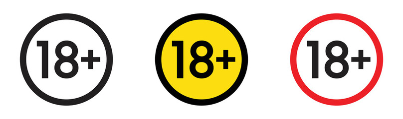 18 plus age sign icon, vector illustration
