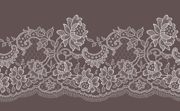 Lace romantic ribbon seamless pattern