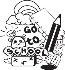 back to school design with doodle style