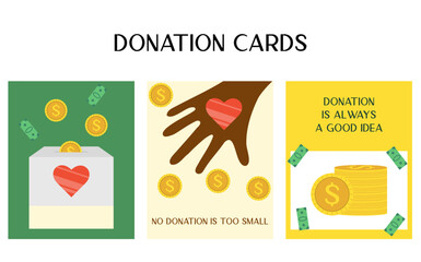 Donation is always a good idea. Charity card for care about poor. Template for social media