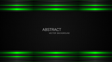 Dark steel mesh abstract background with black and green stripes lines free space for design modern technology innovation concept background  © Natt