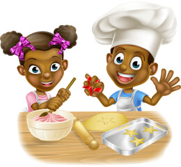 Cartoon Children Bakers