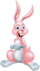 Naklejka na ściany i meble Pink Easter Bunny Rabbit