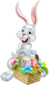 White Egg Hunt Easter Bunny