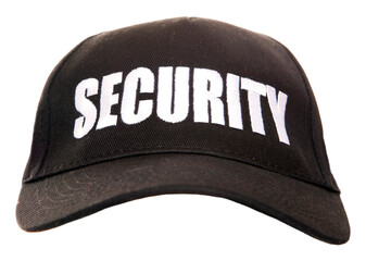black security baseball cap transparent background