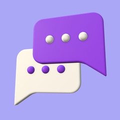 Square Bubble Chat 3D Illustration