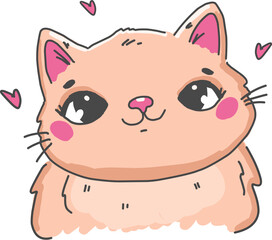 Cute lovely Cat vector illustration. Sketch style kitten for prints design