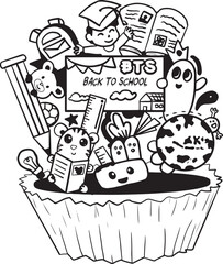 back to school with doodle art 