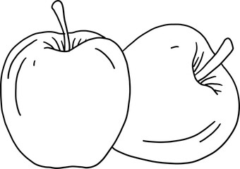 doodle freehand sketch drawing of apple fruit. 