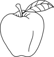 doodle freehand sketch drawing of apple fruit. 