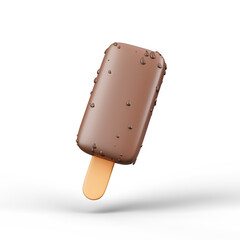 Chocolate Ice cream bar icon Isolated 3d Render Illustration