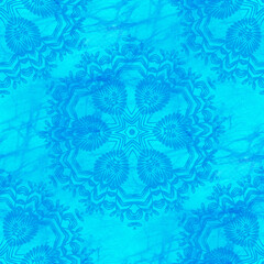 Seamless blue background like batik fabric or tie dye pattern. 