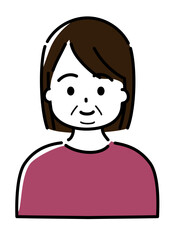 微笑む太った中年女性(上半身)