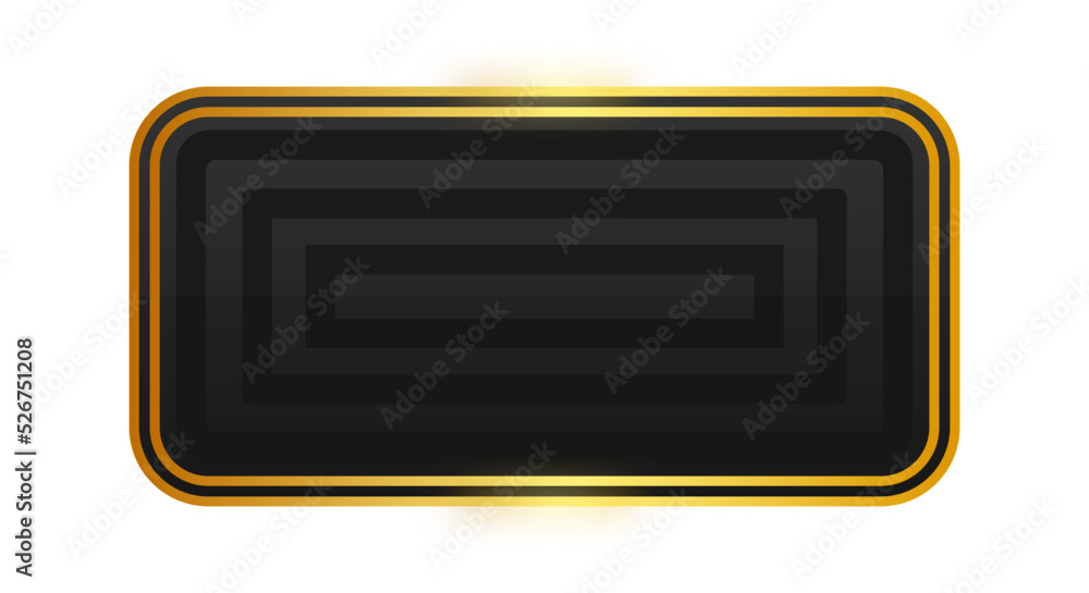 Wall mural black rectangle gold frame background