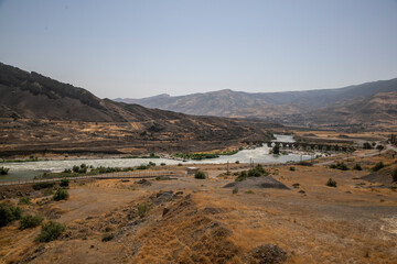 landscape with the river bridge