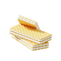 Vanilla wafer with cream icon isolated 3d render illustration