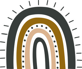 Organic Rainbow illustration in bohemian style