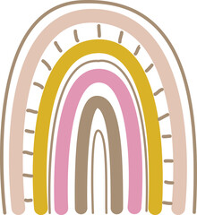 Obraz premium Organic Rainbow illustration in bohemian style