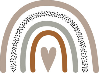 Organic Rainbow illustration in bohemian style