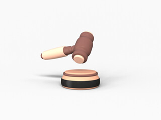 Judge Hammer icon Isolated 3d render Illustration