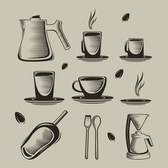 Coffee equipment vector